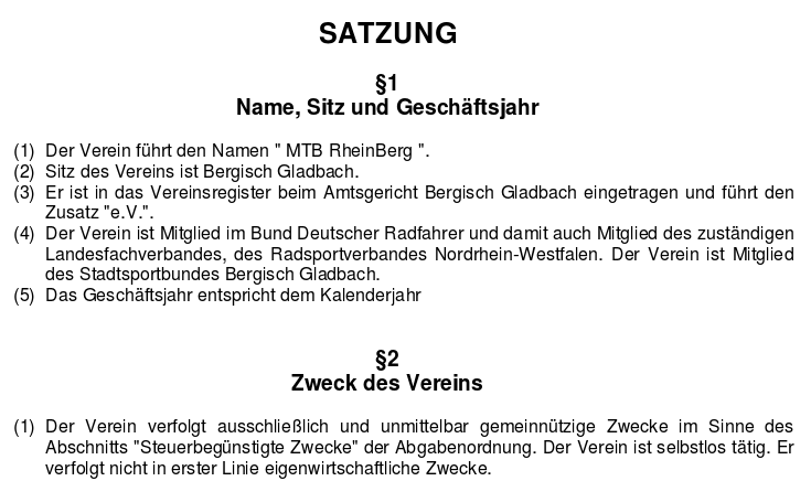 Bild Satzung